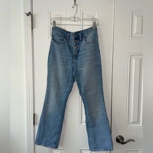 Madewell High Waisted Light-Wash Cropped Flare Jean